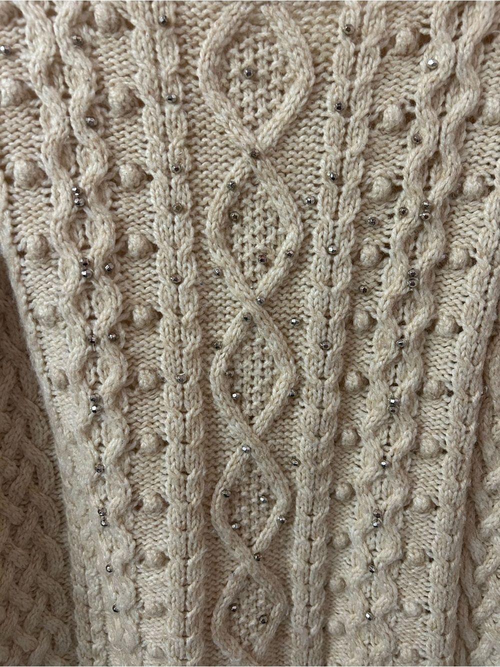 GAP Cream Cable Knit Crewneck Sweater - Picture 2 of 5